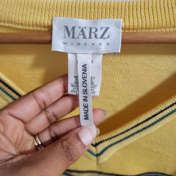 Marz Munchen Pure Wool Sweater Yellow Men's Medium - Picture 5 of 6